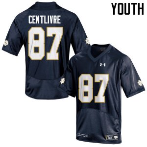 Notre Dame Fighting Irish Youth Keenan Centlivre #87 Navy Blue Under Armour Authentic Stitched College NCAA Football Jersey NSC5799UK